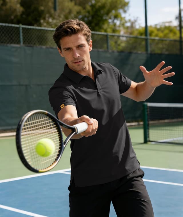 Detalle 2 de JACKETOWN Herren-Poloshirt Kurzarm: atmungsaktiv, schnell trocknend, elastisch (Regular Fit)