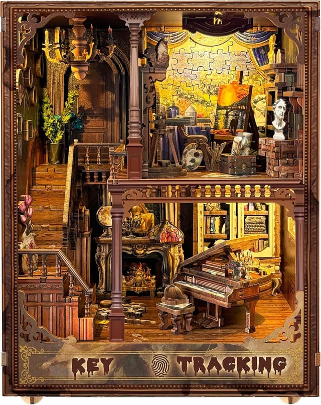 Detalle de RONSTONE Book Nook Casita de Muñecas