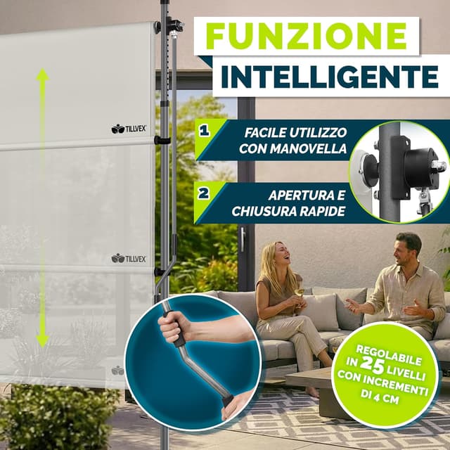 Thumbnail 4 de Tillvex Tenda da sole verticale 120x310 Beige