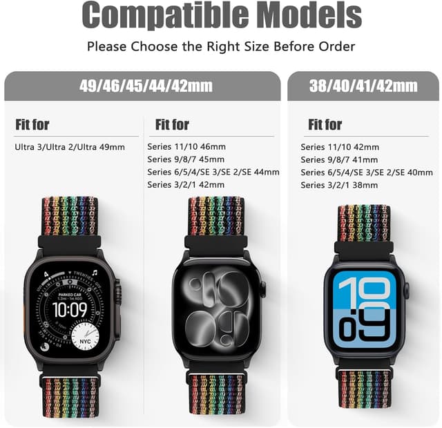 Thumbnail 4 de Runostrich Nylon Sport Strap 2 Pack 49mm