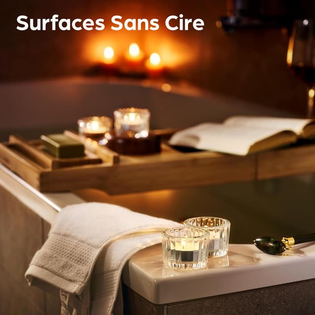 Detalle de Praknu photophore bougeoir en verre transparent rainuré – lot de 12 porte-bougies chauffe-plat