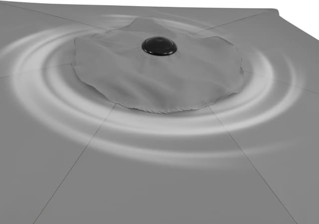 Thumbnail 6 de Yaheetech ombrellone da giardino 269 cm con 6 stecche, inclinabile e protezione UV (grigio)