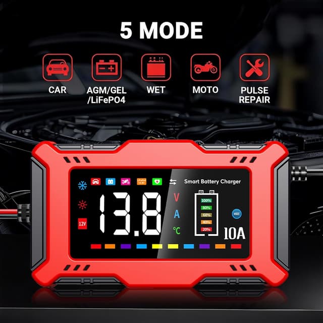 Detalle de AILRINNI 10-Amp 12V smart charger