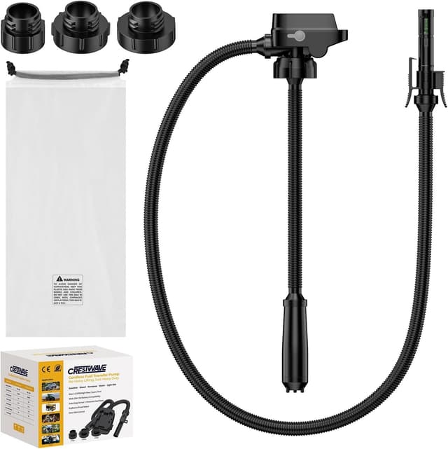 Detalle de CRESTWAVE Cordless Fuel Transfer Pump (3.2 GPM) with Auto-Stop and Battery Compatibility
