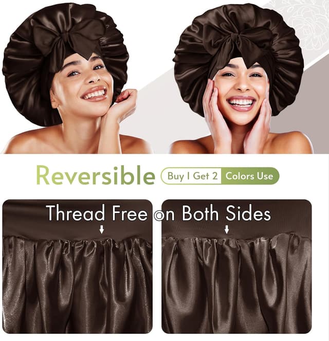 Detalle 2 de Reversible Silk Hair Bonnet for Sleep