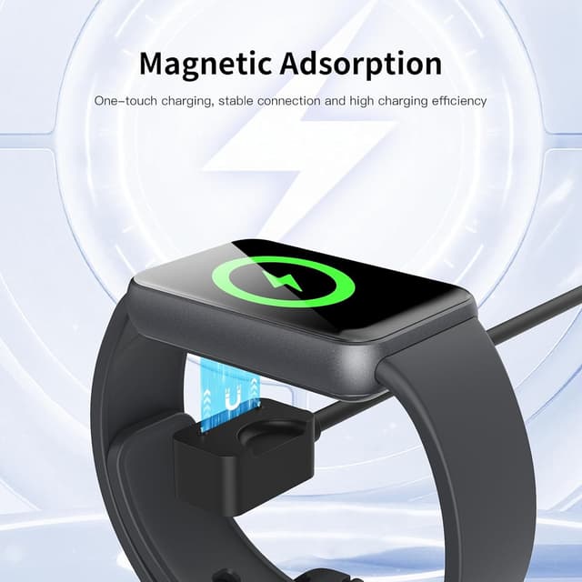 Detalle de TiMOVO Magnetic USB Replacement Charging Cable for Samsung Galaxy Fit 3 SM-R390 (2-Pack) – Black