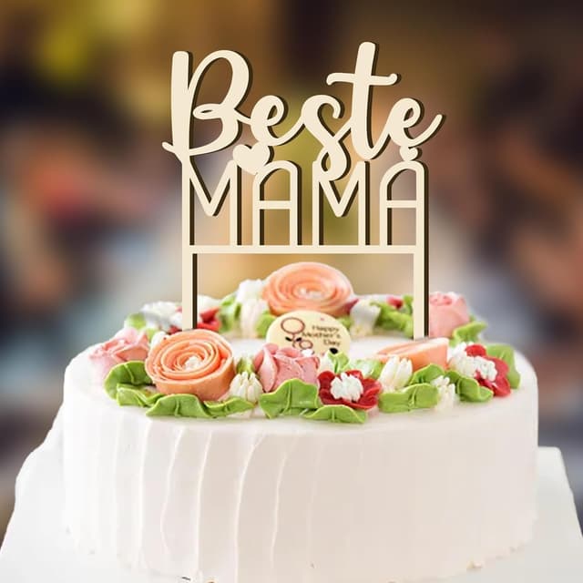 Detalle de Rhsemi Cake Topper Holz Beste Mama