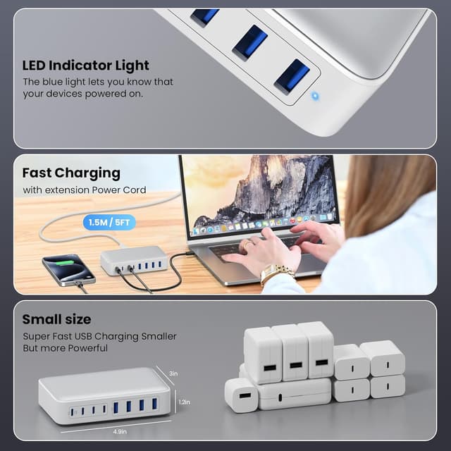 Thumbnail 5 de 200W GaN USB-C Charger Hub ⚡