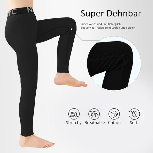 Detalle de Uizuooy lot de 2 leggings de compression enfant (garçons) pour sport : basket, running et entraînements
