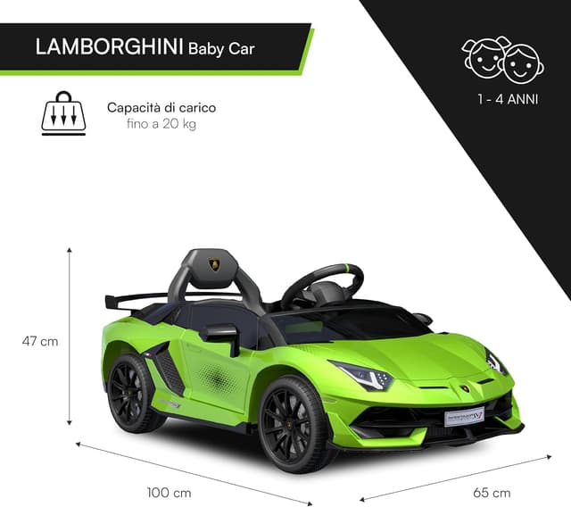 Thumbnail 2 de Baroni Toys Lamborghini Baby Car elettrica 6V per bambini 1–4 anni