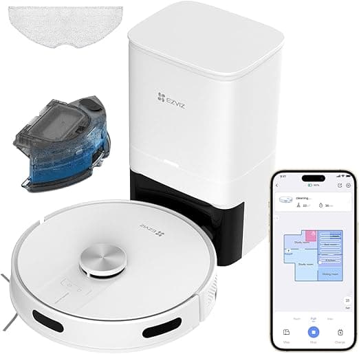 Detalle de EZVIZ RE4 Plus: Robot Aspirador y Friegasuelos con Autovaciado 🧹