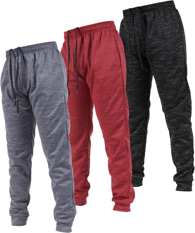 Detalle de Ultra Performance 3-Pack Men’s Joggers with Pockets (Lightweight Athletic Sweatpants), Small–3X