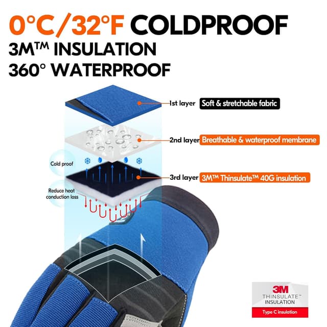 Thumbnail 1 de Vgo SL7621FLWP 0°C waterproof work gloves