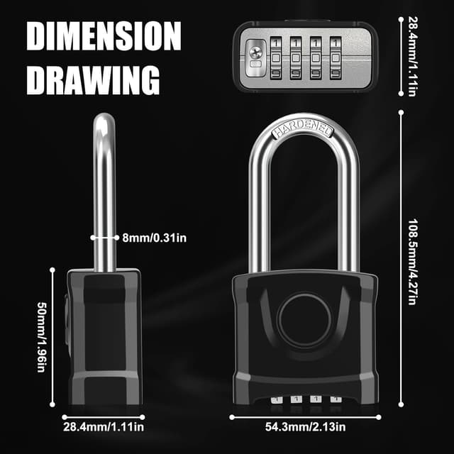 Thumbnail 5 de Diyife Heavy Duty Combination Padlock 54mm
