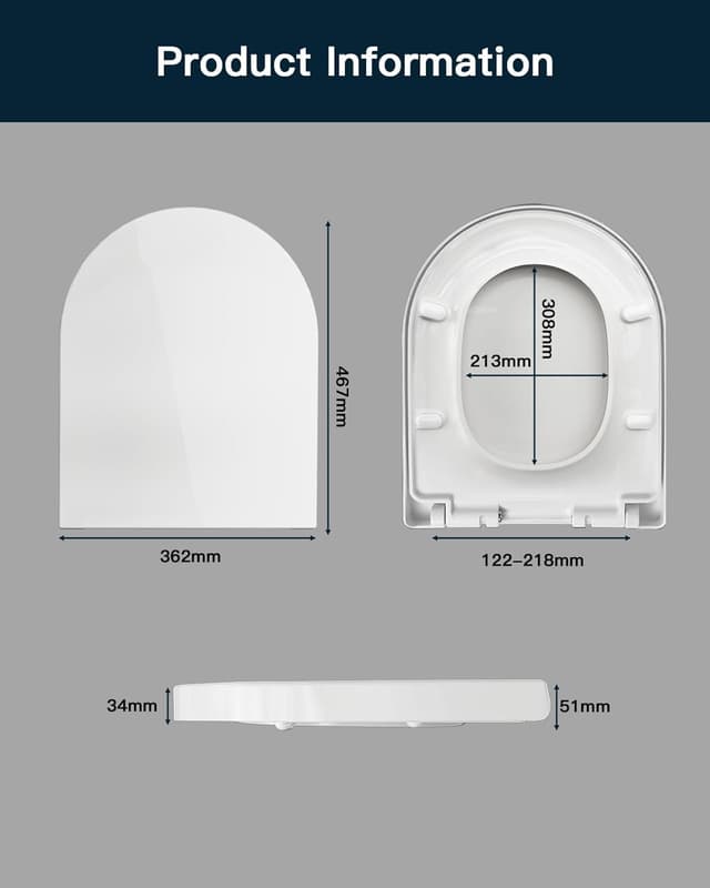 Thumbnail 2 de D Shape Soft Close Toilet Seat 1 — toilet seat 🚽