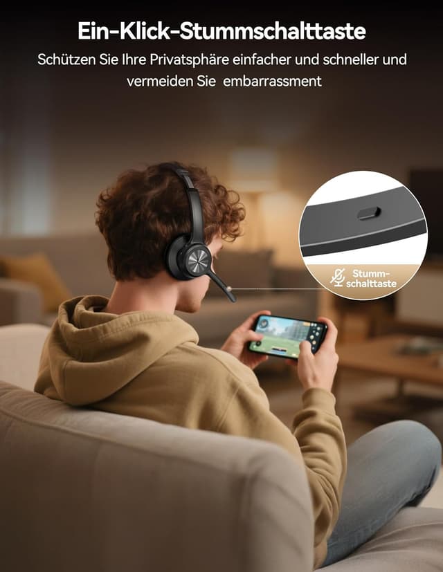 Thumbnail 4 de TECKNET Bluetooth Headset mit Mikrofon