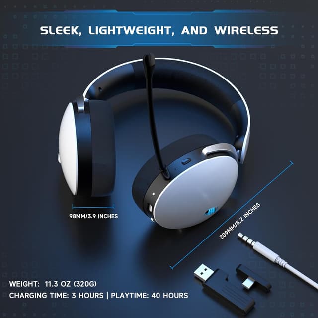 Thumbnail 6 de Acer 2.4GHz Wireless Gaming Headset (3-in-1) for PS5/PS4/PC/Switch with Mic & Noise Reduction