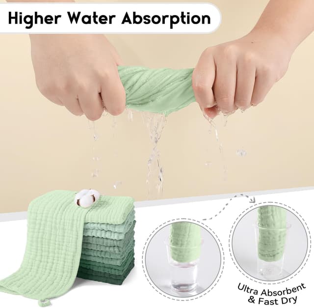 Detalle de Unnivoll muslin burp cloths 50x25cm 6 pack