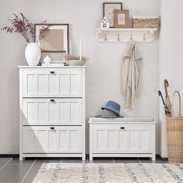 Detalle 2 de SoBuy FSR161-W Banc à chaussures 80x30x50cm