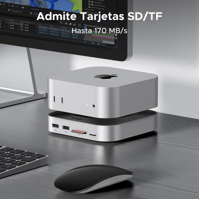 Detalle 1 de UGREEN Docking Station Mac Mini M4 M4 Pro 🚀 10 en 1 con SSD y puertos