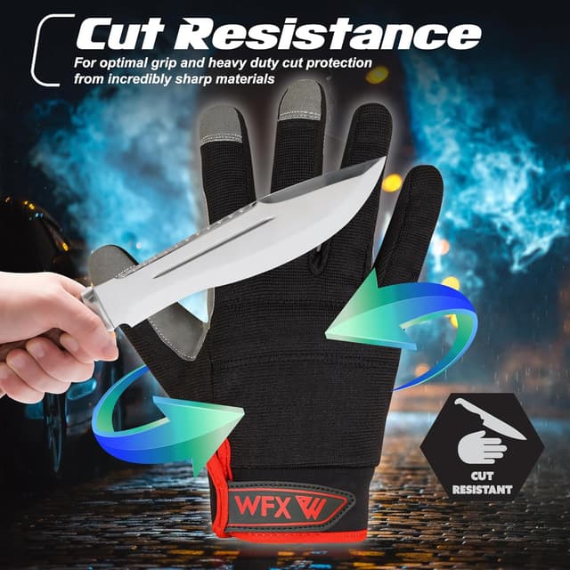 Thumbnail 6 de WFX Men’s Utility Work Gloves with Touchscreen & Padded Knuckles (L, Red)