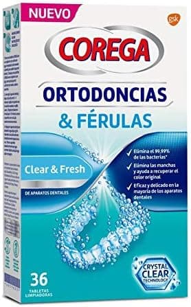 Detalle de Corega Tabletas Limpiadoras para Ortodoncias y Férulas 🦷, 36 Tabletas