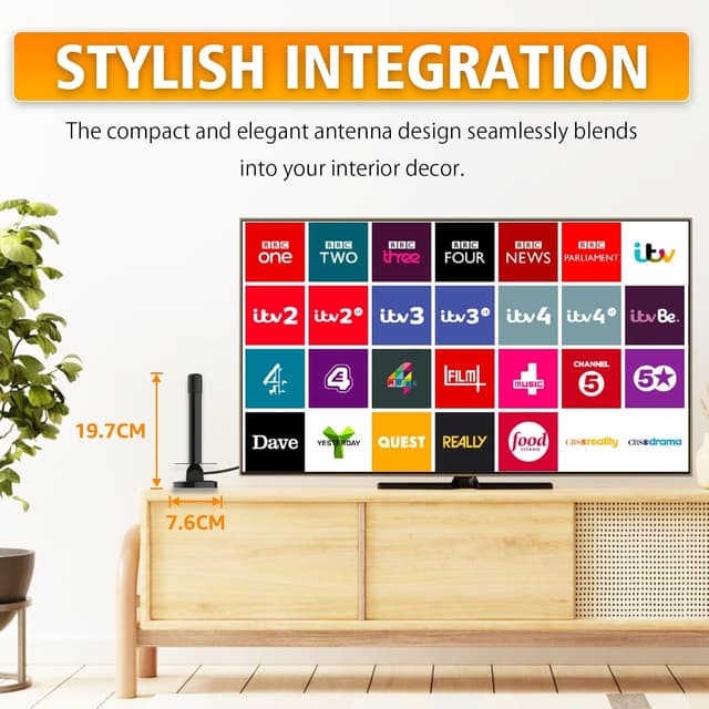 Thumbnail 6 de 2026 Indoor TV Aerial for Freeview HD