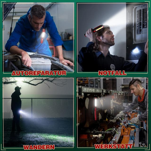 Thumbnail 6 de Linkax LED Arbeitsleuchte Werkstattlampe (2er-Set) mit COB, Magnet-Clip und Akku