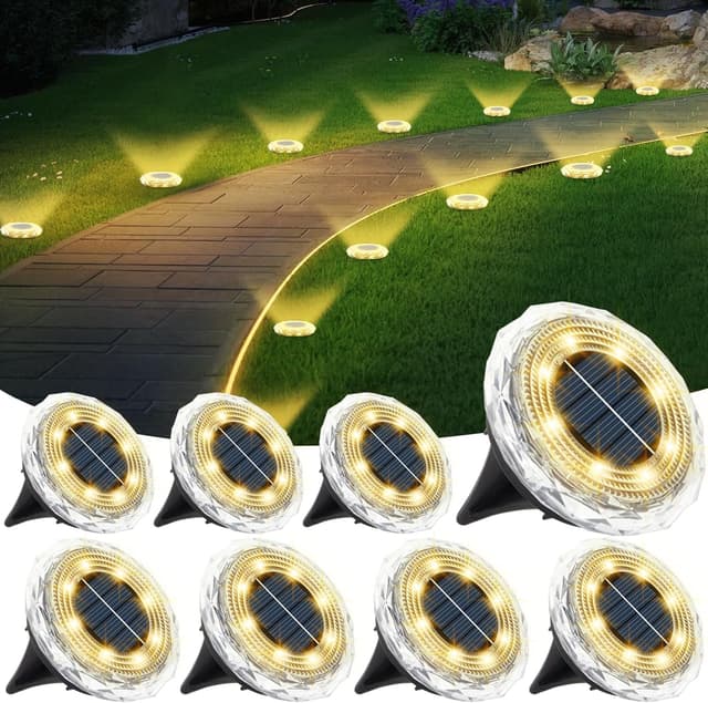 Detalle de 8 Pack solar ground lights, 8 LED