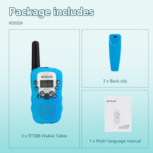 Thumbnail 6 de Retevis RT388 walkie talkie para niños (PMR 446) con linterna y VOX, 1 par