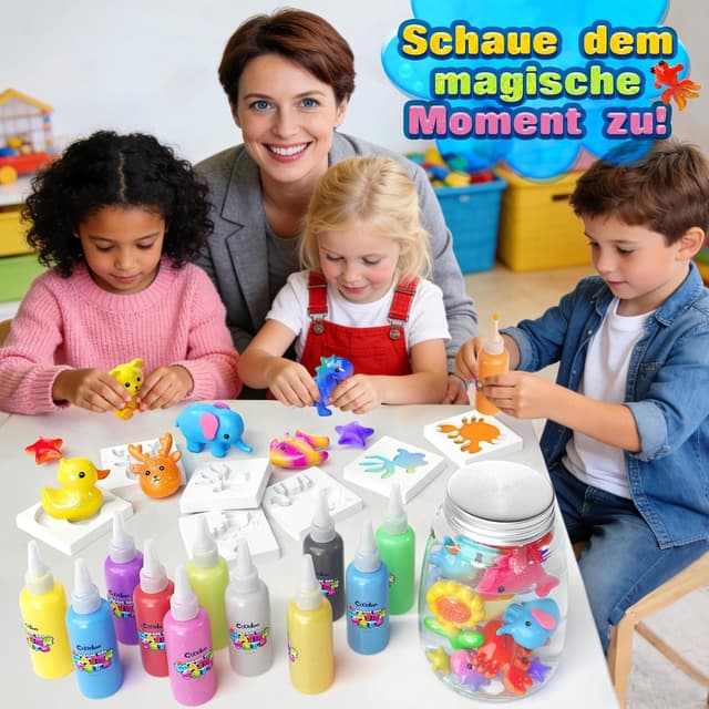 Detalle de Magic Water Elf Bastelset Kinder (ab 3 Jahren) – DIY Squishy Wasser-Gel Set mit Wasserperlen für Mädchen und Jungen