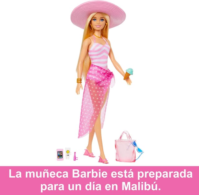 Thumbnail 4 de Barbie Día en la Playa 🌴 Muñeca Mattel HPL73 +3 Años