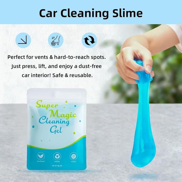 Detalle 2 de TICARVE 10-Piece Car Interior Detailing Cleaning Kit (screen cleaner cloth, gels, wipes & brushes)