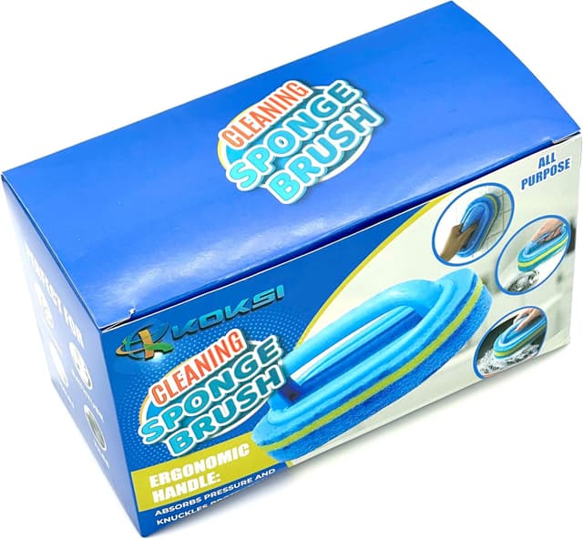 Detalle de KOKSI 2-Piece Cleaning Brush Set with Ergonomic Handle for Bathroom, Kitchen, Shower, and Toilet