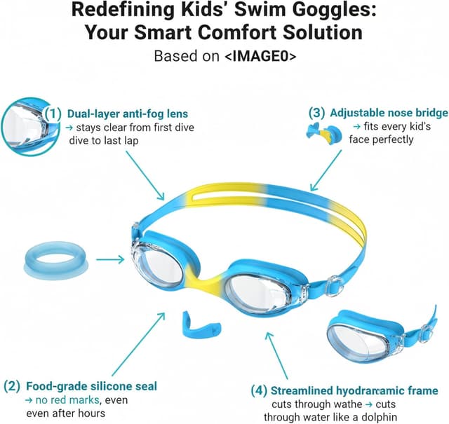 Detalle 2 de Seaflar Occhialini nuoto bambini HD