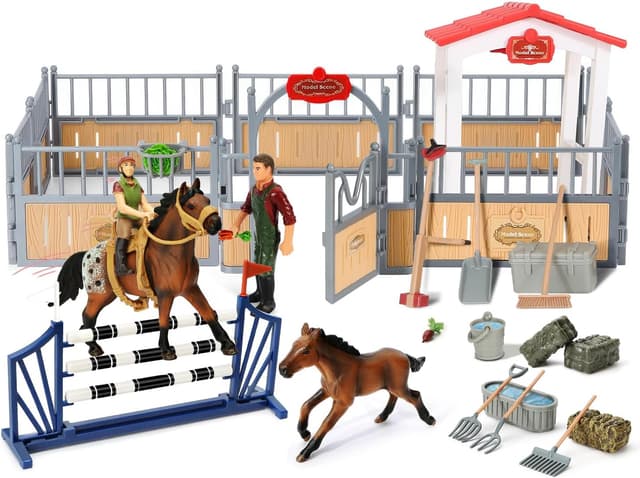 Imagen de KIDBEST Horse Stable Playset for Kids 3-5 🐴 en OfertitasTOP