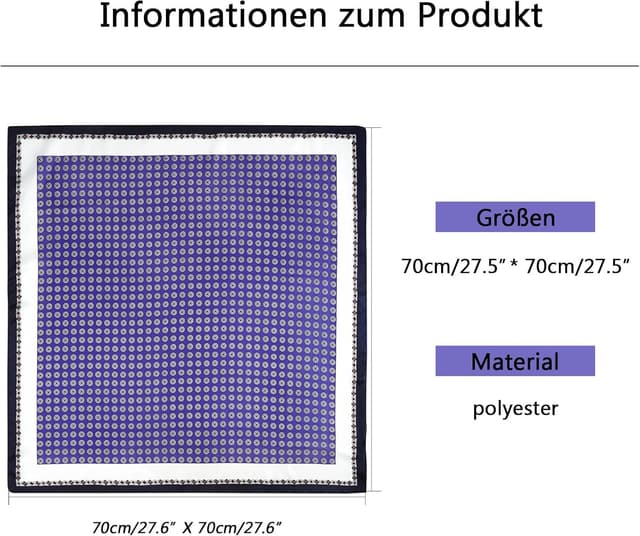 Thumbnail 1 de DAMILY Vintage Bandana Herren 70x70 cm Seidig