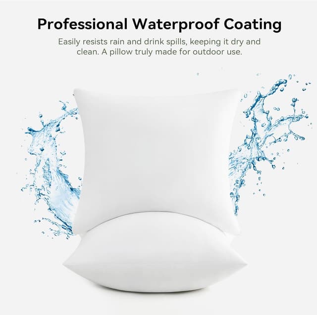 Detalle de Deodar set da 2 cuscini di imbottitura 50x50 cm idrorepellenti, morbidi e adatti interno/esterno