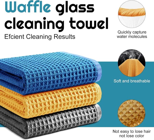 Detalle de YAGE Microfiber Cleaning Cloths 40x40cm (Pack of 3) – multicolour reusable, washable and lint-free