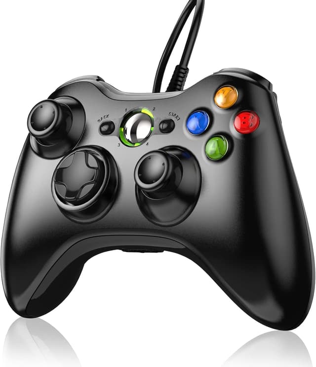 Detalle de Gezimetie Wired Controller for Xbox 360 with dual-vibration turbo (USB) for Xbox 360 / 360 Slim and PC