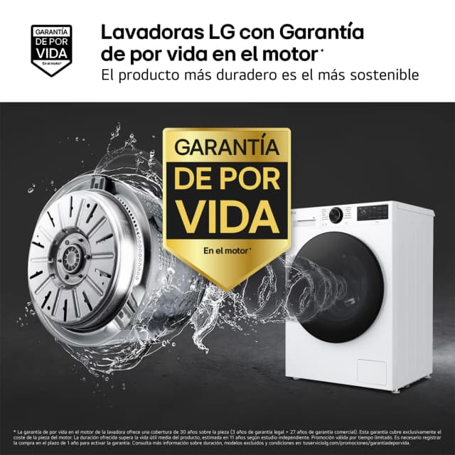 Detalle 2 de LG F2X50S9TLB lavadora 9 kg