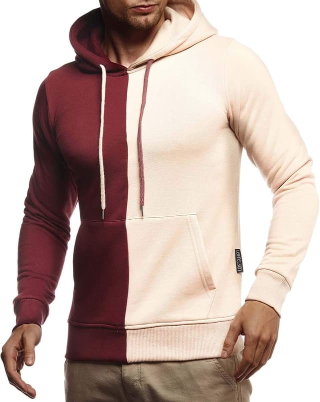 Detalle de Leif Nelson LN8337 : pull à capuche pour homme coupe ajustée