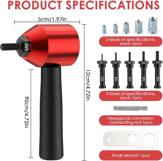 Detalle de ChaneeHann lot 26 pièces pinces pour inserts filetés et rivetage (conversion perceuse) acier allié
