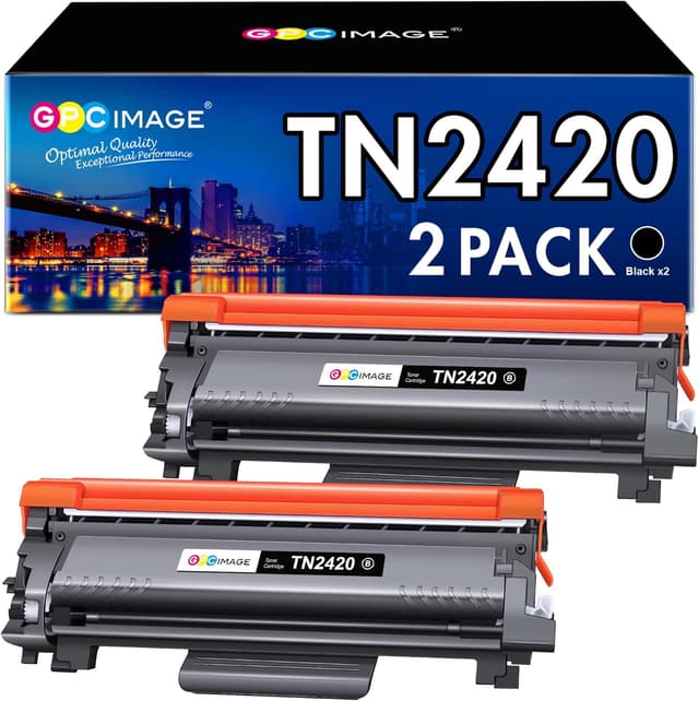 Detalle de GPC IMAGE TN2420/TN2410 confezione doppia compatibile per Brother (2-Pack nero)