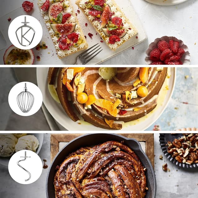 Detalle de Kenwood Titanium Chef Baker XL KVL85.424SI Küchenmaschine mit integrierter Waage und Patisserie-Set (7 L & 5 L)