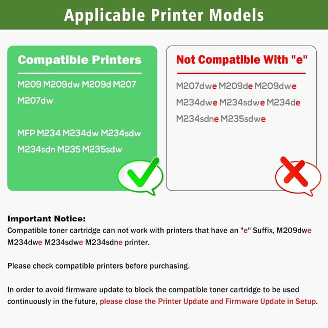 Detalle de Cartuccia toner compatibile 135X W1350X (135A W1350A) nero con chip per HP LaserJet serie M207/M209/M234