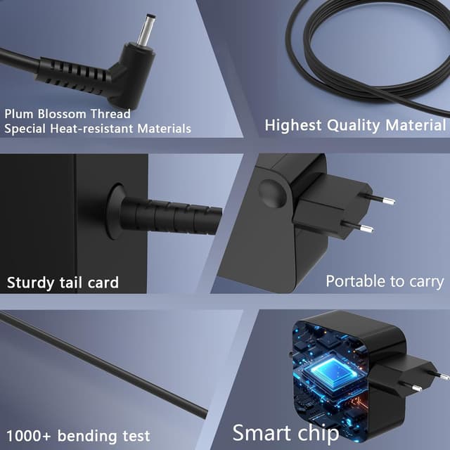 Detalle 2 de 65-Watt Laptop-Netzteil Ladegerät für Lenovo IdeaPad & Yoga (mit 4,0 x 1,7 mm Stecker)
