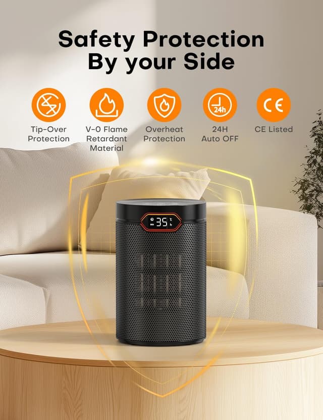 Thumbnail 6 de QEXREED Heater 1500W PTC electric with thermostat