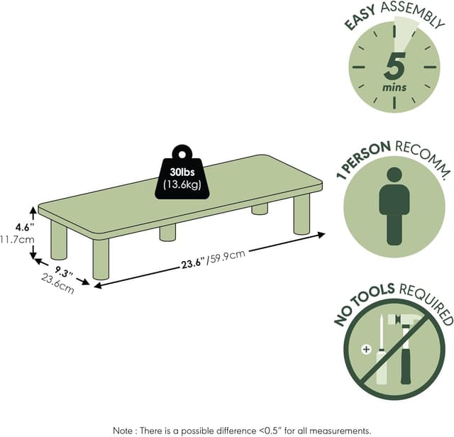 Detalle de Supporto monitor Furinno Turn-N-Tube 7 kg