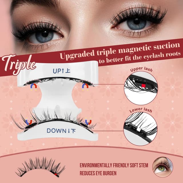 Detalle de Higu clace magnetische Wimpern (Magnet Wimpern ohne Eyeliner, mit Applikator, KIT-N)